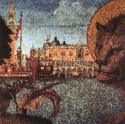 CARPACCIO, Vittore The Lion of St Mark (detail) Spain oil painting artist